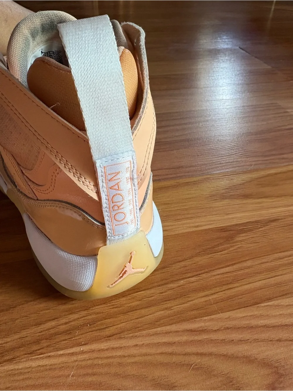 Jordan High-Top Sneakers in Peach/White 7 US